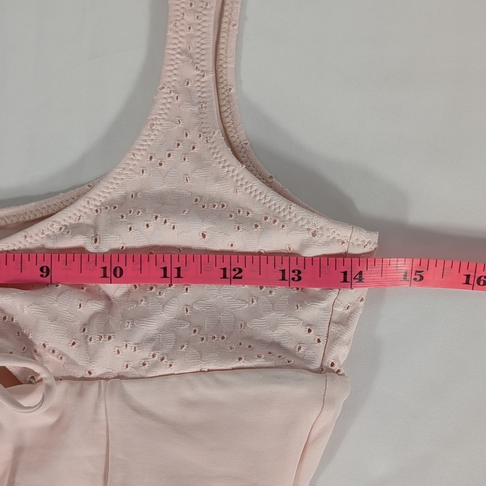 NWOT PacSun Eco Swim Floral Eyelet Mauve/Pink One-Piece Swimsuit  Size M - Picture 8 of 10